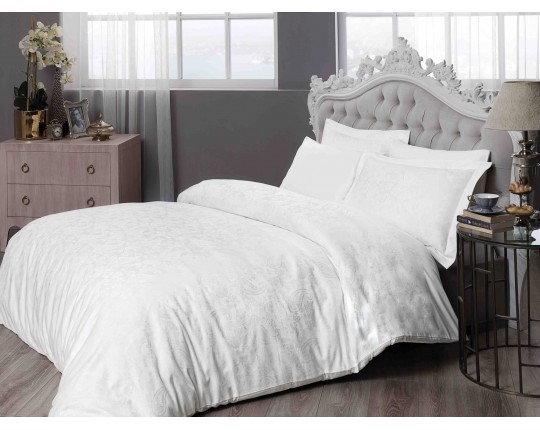 Постельное белье ТАС 2сп. евро жаккард-сатин Brinley белый