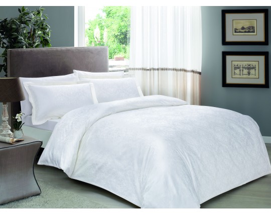 Постельное белье ТАС 2сп. евро жаккард-сатин Daria белый