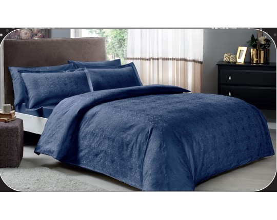 Постельное белье ТАС 2сп. евро жаккард-сатин Nodus темно-синий