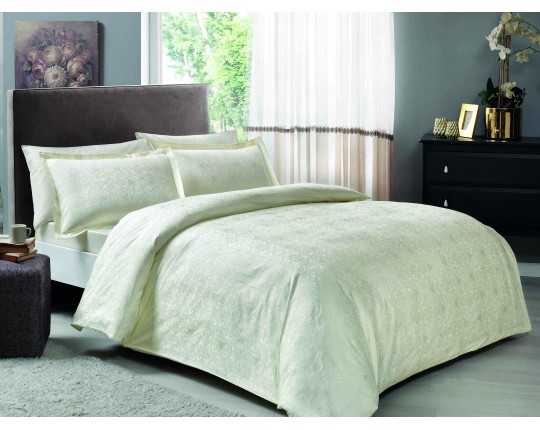 Постельное белье ТАС 2сп. евро жаккард-сатин Nodus кремовый