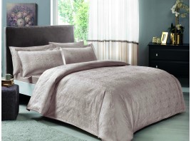 Постельное белье ТАС 2сп.  евро Сатин  жаккард Nodus светло-коричневый