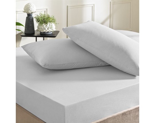 Простынь TAC ранфорс 180х200 см и 2 наволочки 50х70 см серый