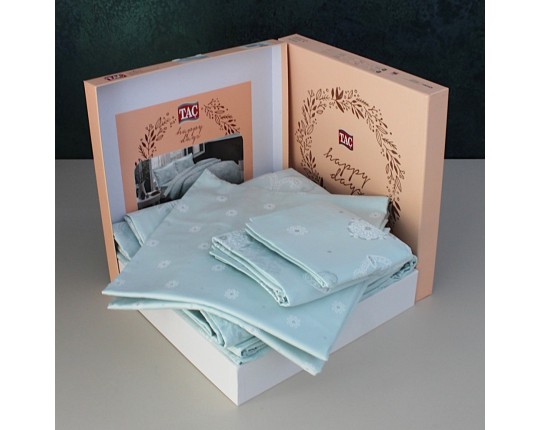 Постельное белье ТАС 2сп. евро сатин Lucca мятный