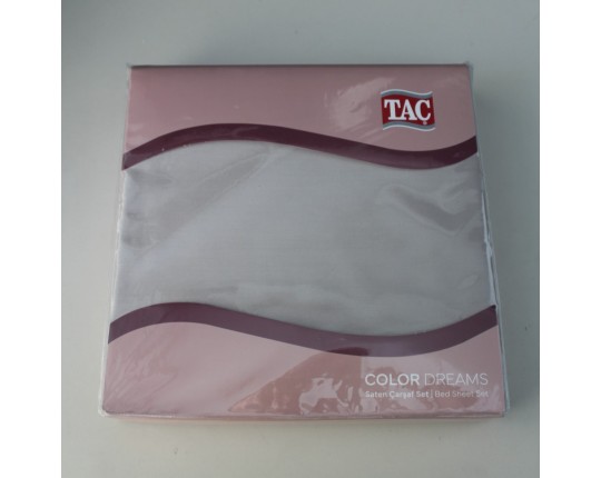 Простынь сатин евро TAC 230х260 светло-коричневый